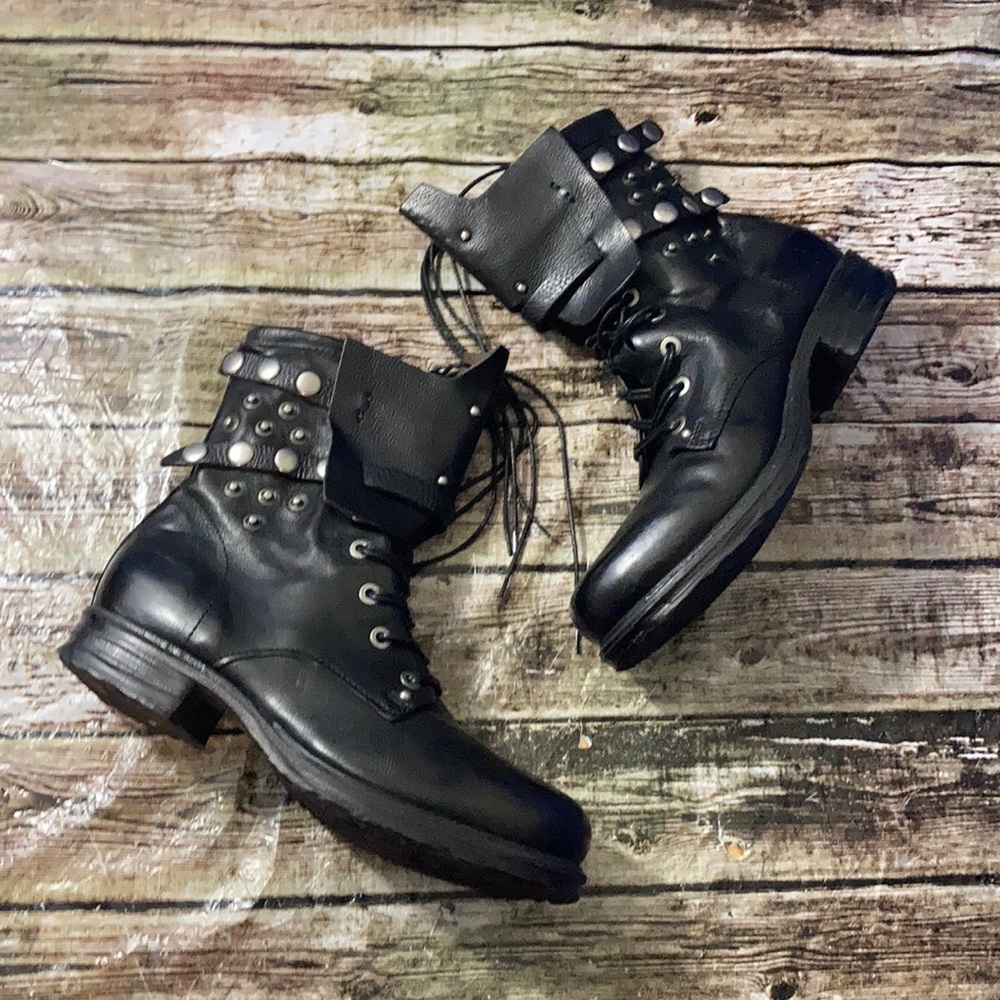 AS 98 Lace Up Multi Snap Buckle Boots